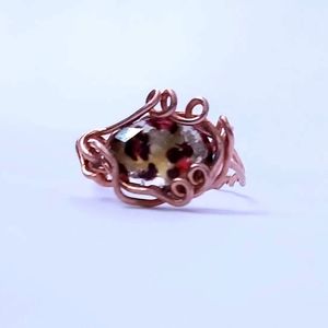 Handmade cheetah copper wire wrap Ring size 10